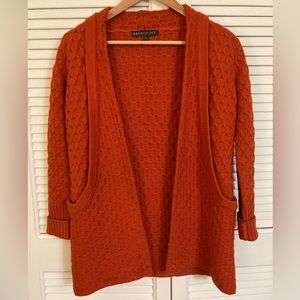 Rust orange cardigan